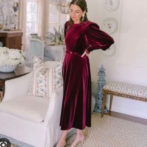 Antonio Melani by Nicola Bathie Helen Velvet Round Neck Long sleeve dress